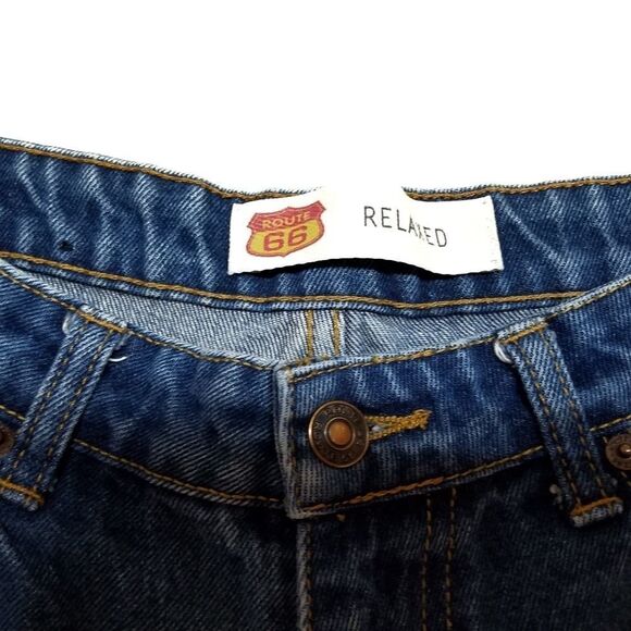 VINTAGE Dark Wash Relaxed Fit Mid Wash Route 66 10 - Picture 4 of 7